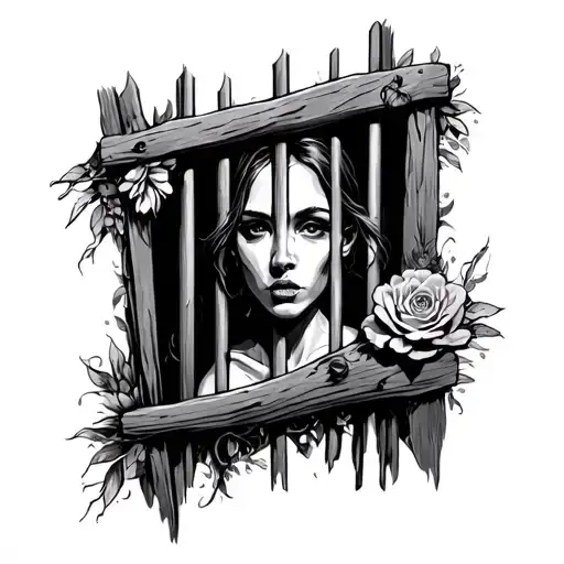 Past behind bars tattoo design idea