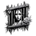 Past behind bars tattoo design idea