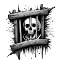 Past behind bars tattoo design idea