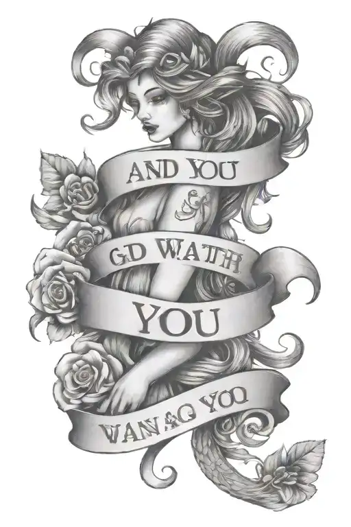 couples tattoo that says "and if you go, i wanna go with you" tattoo design idea