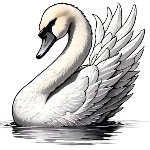 a swan with cunning pesonality and not belive in impossible tattoo design idea