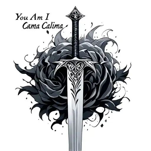 "You, I Ama Calima" Narsil Sword tattoo design idea