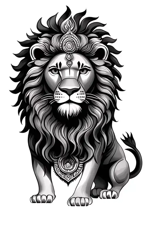 murugan, tamil, lion tattoo design idea