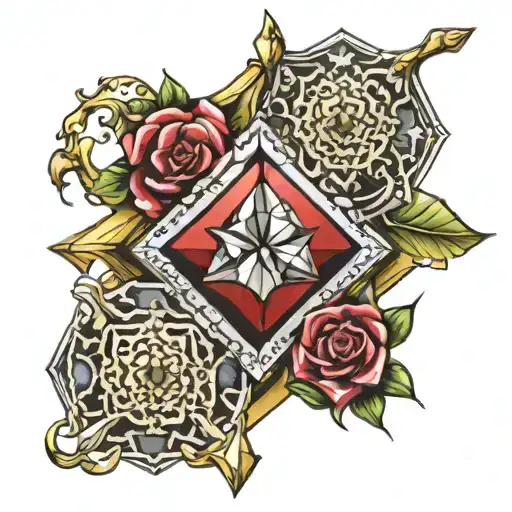 7 8 9 of diamonds tattoo design idea