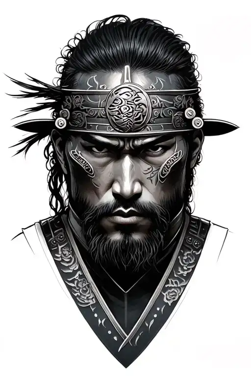 arcangel michael as a samurai warrior tattoo design idea