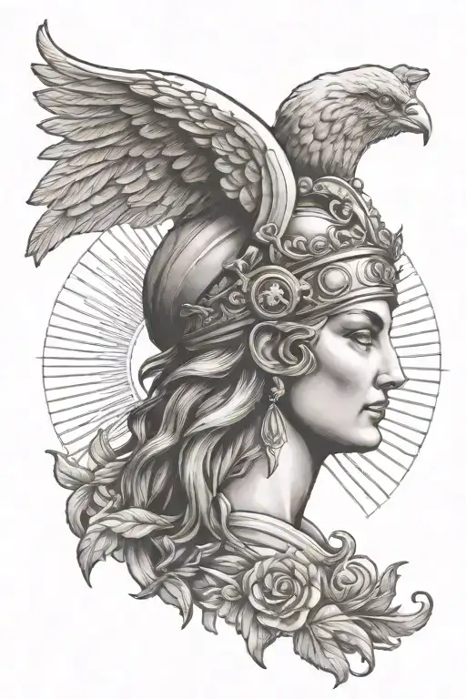 greek goddess athena realism style tattoo tattoo design idea