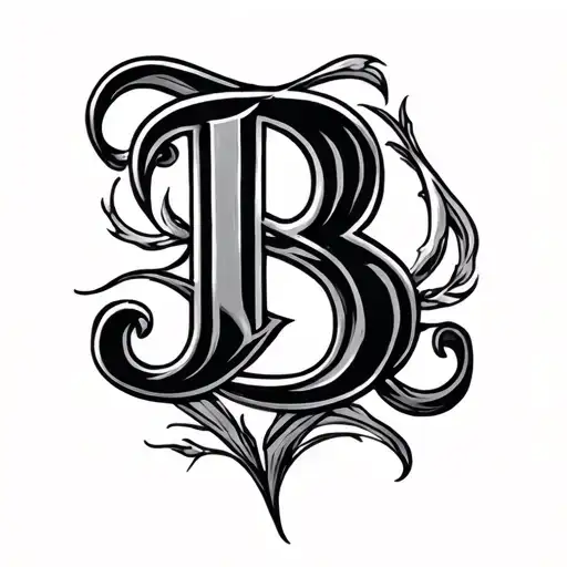 Cursive B tattoo design idea