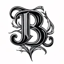 Cursive B tattoo design idea