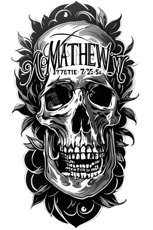 "Matthew 27:22-55" writting tattoo design idea