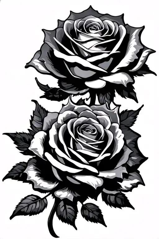 three thorned rose tattoo design idea