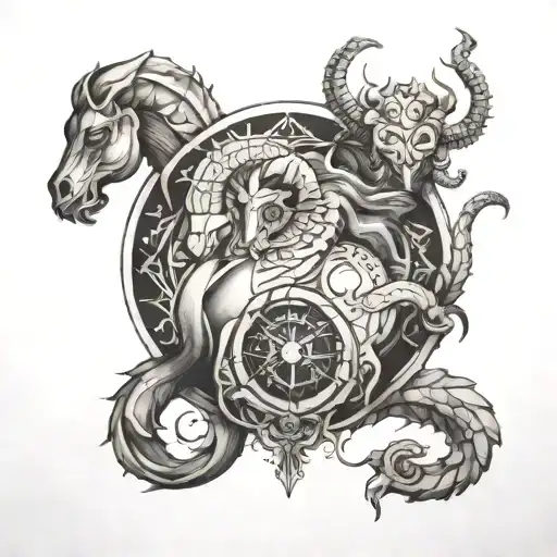 Leo Scorpio aries tattoo design idea