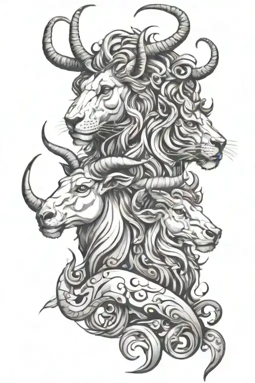 Leo and Capricorn tattoo design idea
