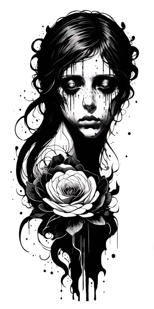 Depression abstract tattoo design idea