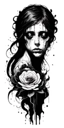 Depression abstract tattoo design idea