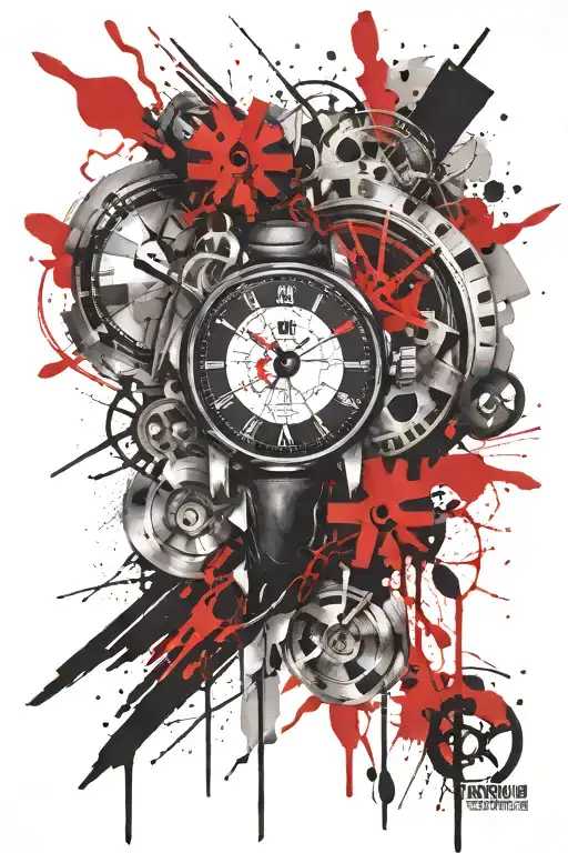 watch broken and healed tattoo design idea