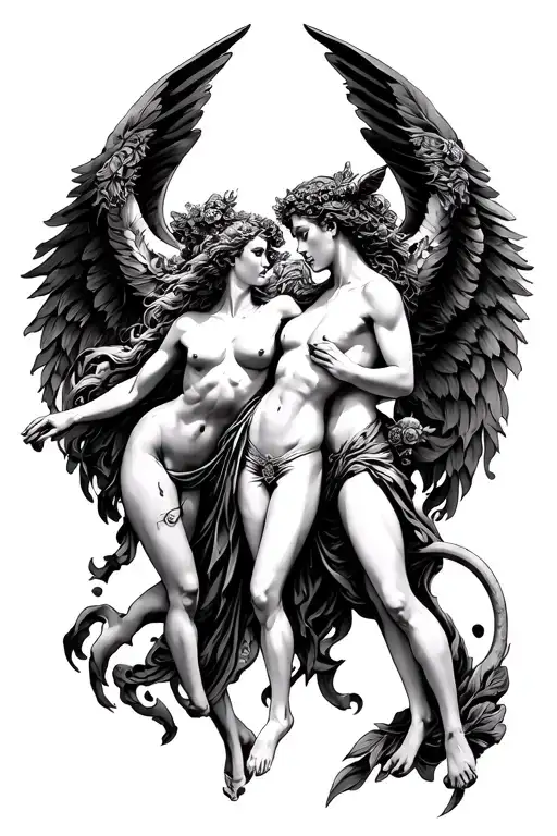 Artemis And Apollo tattoo design idea