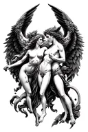 Artemis And Apollo tattoo design idea
