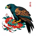 Hawk tattoo design idea
