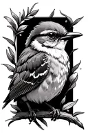mocking bird sitting tattoo design idea