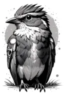 mocking bird sitting tattoo design idea