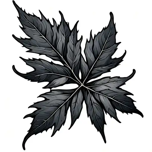 melancholic Lonely Leaves tattoo design idea
