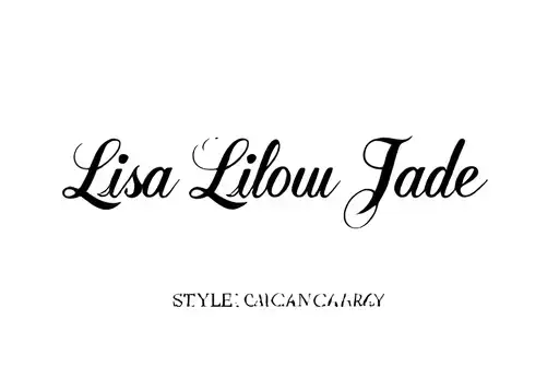 "Lisa Lilou Jade" tattoo design idea