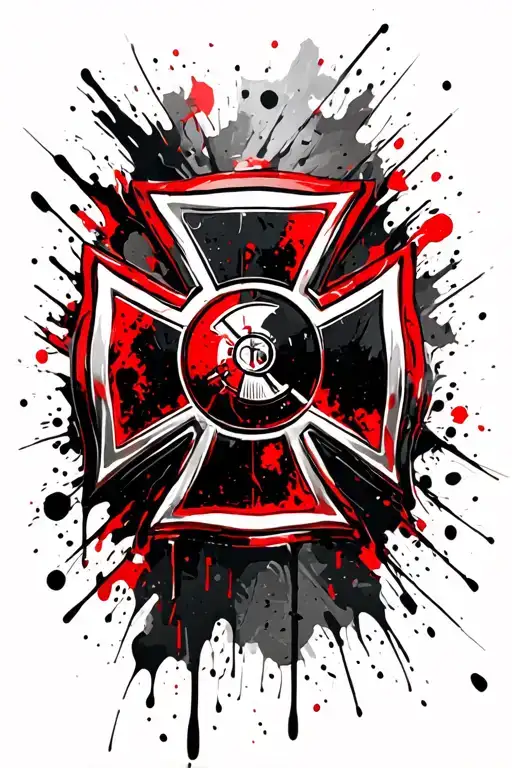 maltese cross firefighter  tattoo design idea