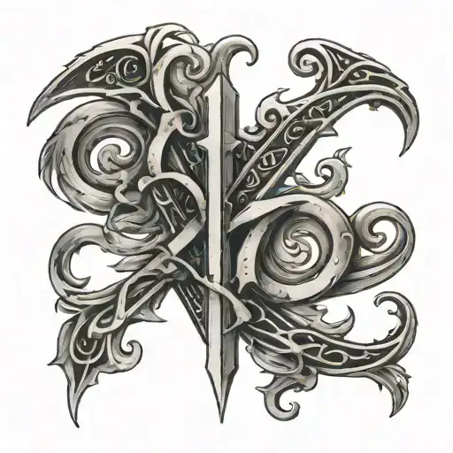 Norse Letter of word "EROS AGAPE" tattoo design idea