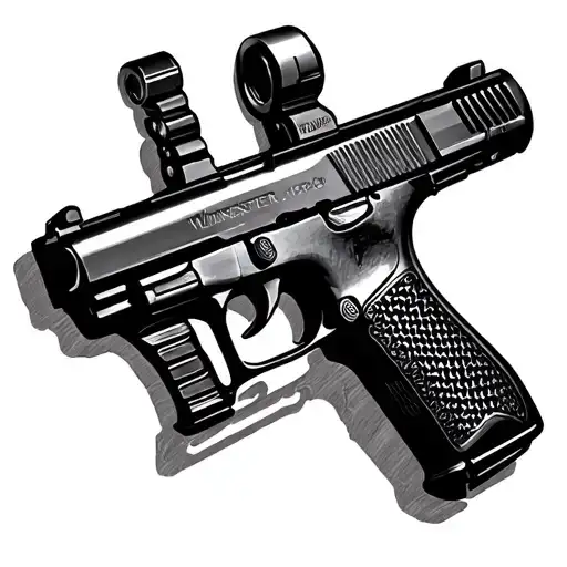 Pistol Glock 17, Revolver Taurus, Winchester Defender1300, Howa M1500 Varmint Heavy Barel with compensator, rifle K98, tattoo design idea