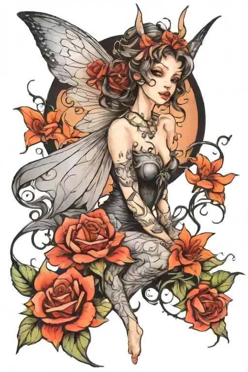 fairy tattoo design idea