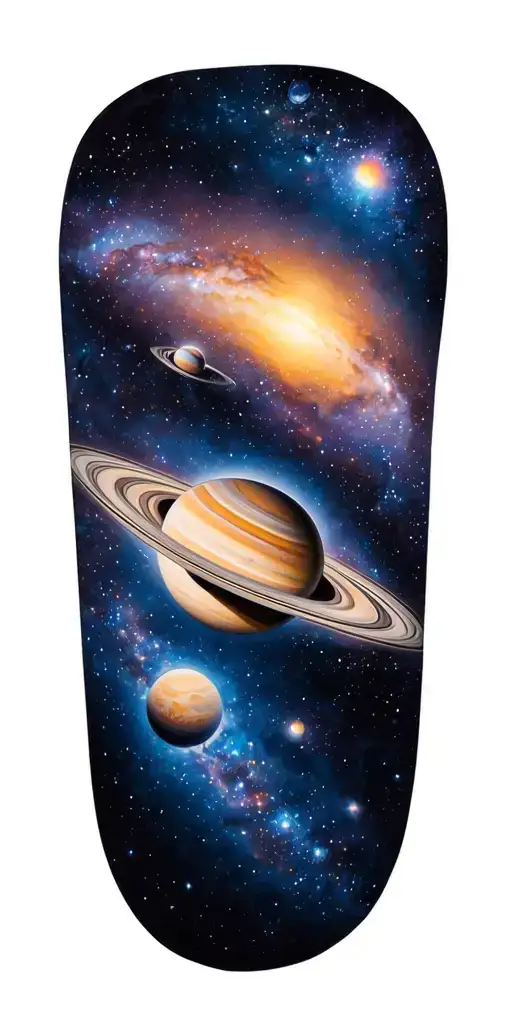 outerspace galaxy filled with stars add all planets tattoo design idea