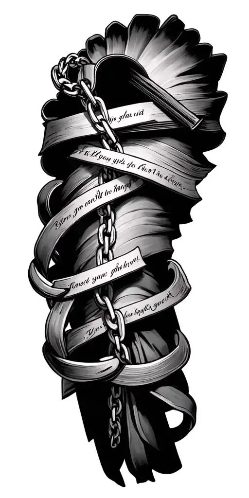 multiple bible scriptures and chains tattoo design idea