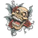 Phrase that says "I learn, I clench, I show my teeth" tattoo design idea