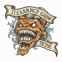 Phrase that says "I learn, I clench, I show my teeth" tattoo design idea