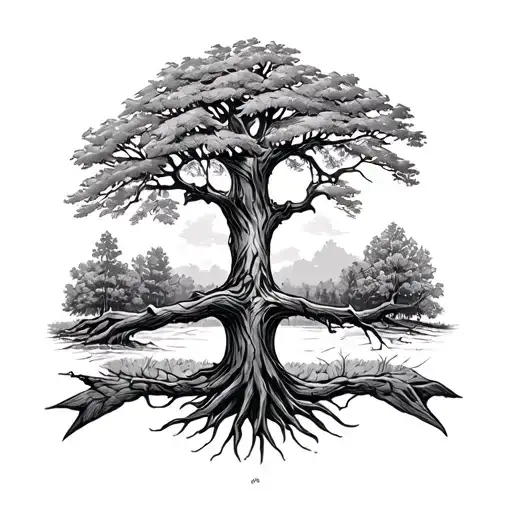 Treaty Oak Revival tattoo design idea