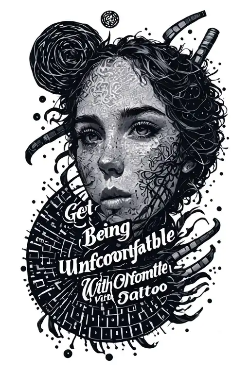 "Get Comfortable With Being Uncomfortable" in Morse code tattoo design idea