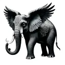 Seraphim Elephant tattoo design idea