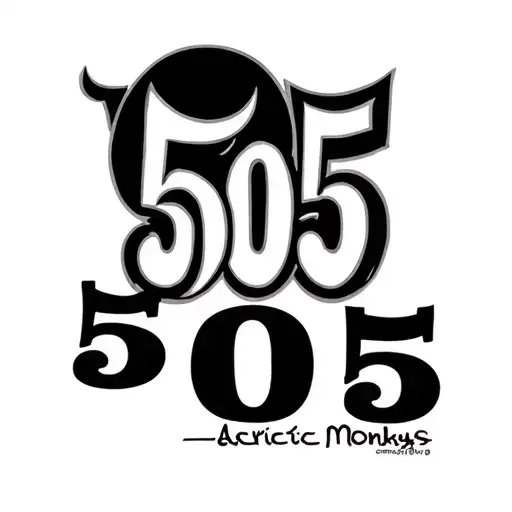 "505" arctic monkeys 505 manly typography tattoo design idea