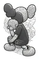 Picasso x Kaws tattoo design idea