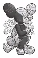 Picasso x Kaws tattoo design idea