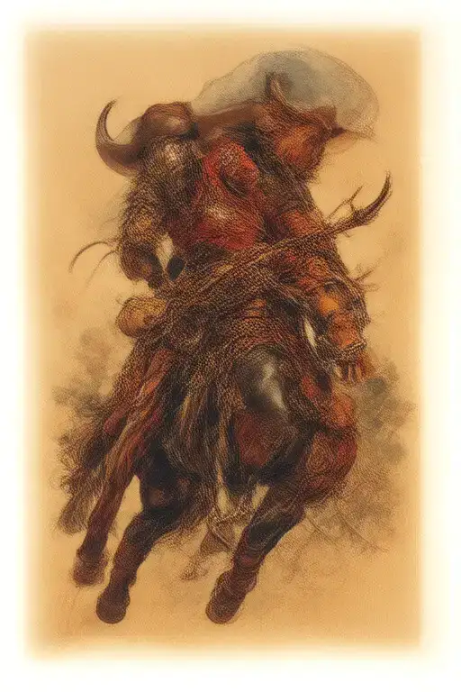 bull rider tattoo design idea