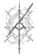 witchcraft wand tattoo design idea
