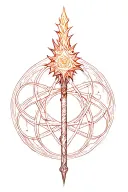 witchcraft wand tattoo design idea