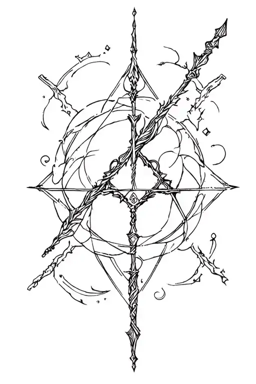 witchcraft wand tattoo design idea