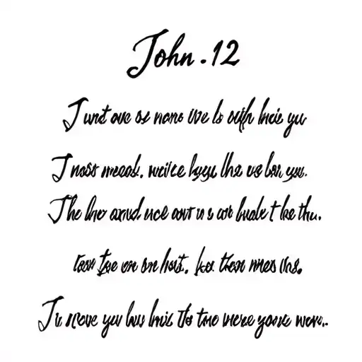 John 8:12 verse written tattoo design idea