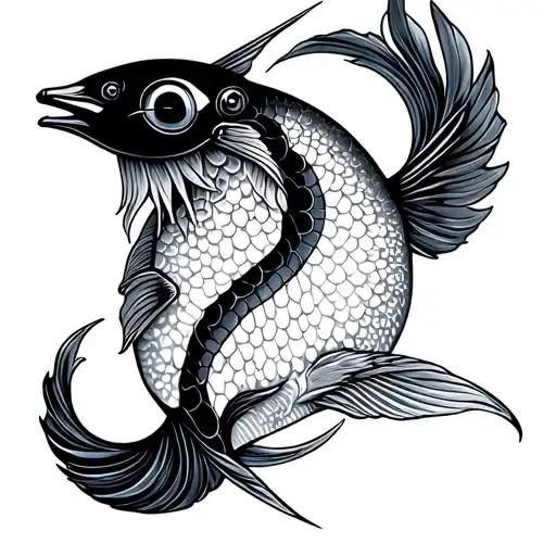 Pisces And Sagittarius tattoo design idea