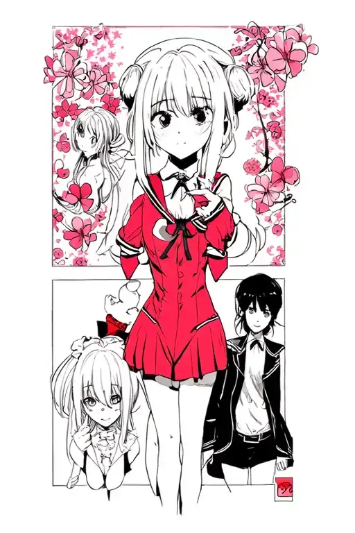 Kakegurui, Fairy Tail, and Ouran High School Host Club tattoo design idea