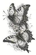 butterfly fingerprint dandelion tattoo design idea