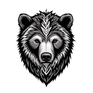Nordic bear head tattoo design idea