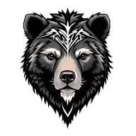 Nordic bear head tattoo design idea